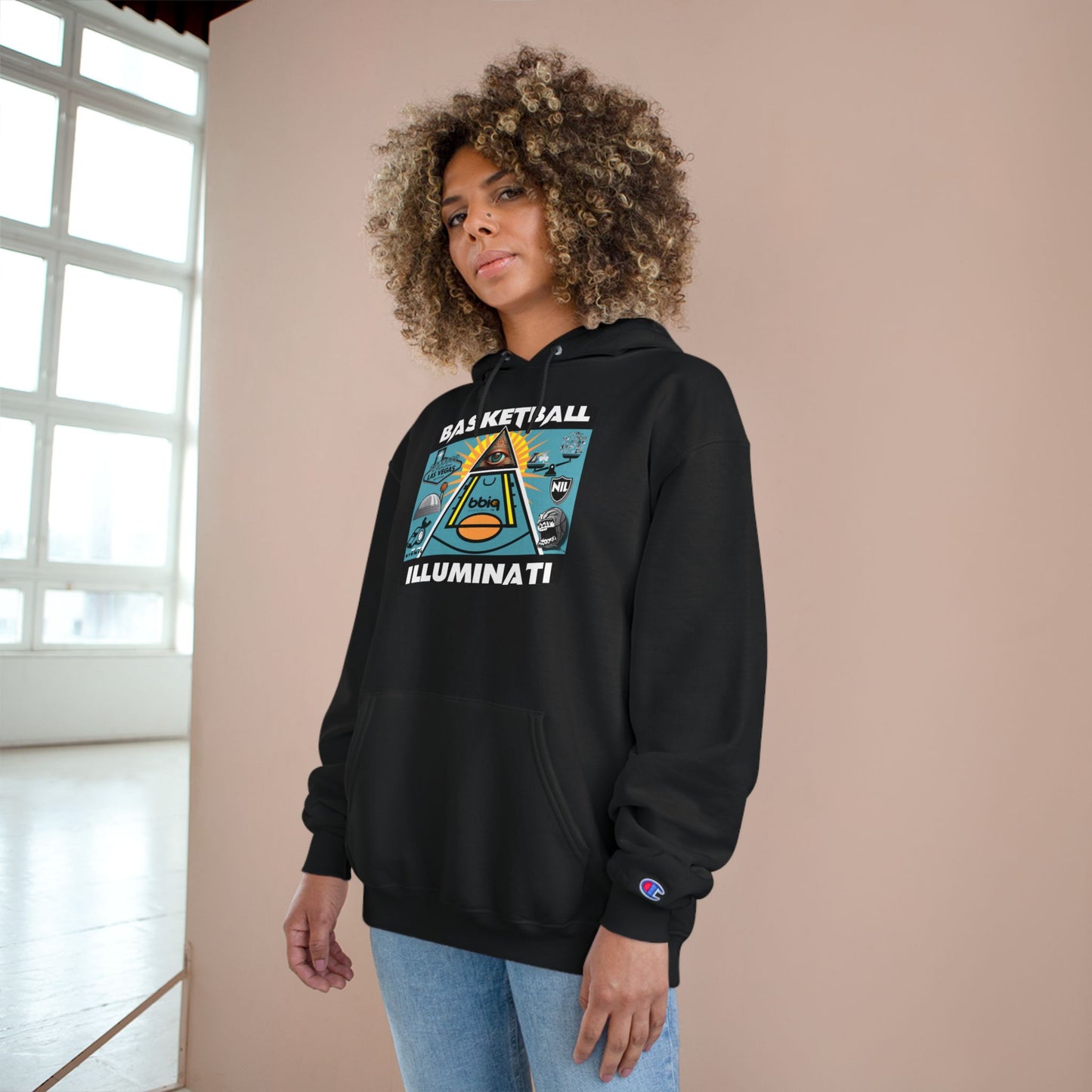 Basketball Illuminati Hoodie — Graphic Sports Conspiracy Pullover