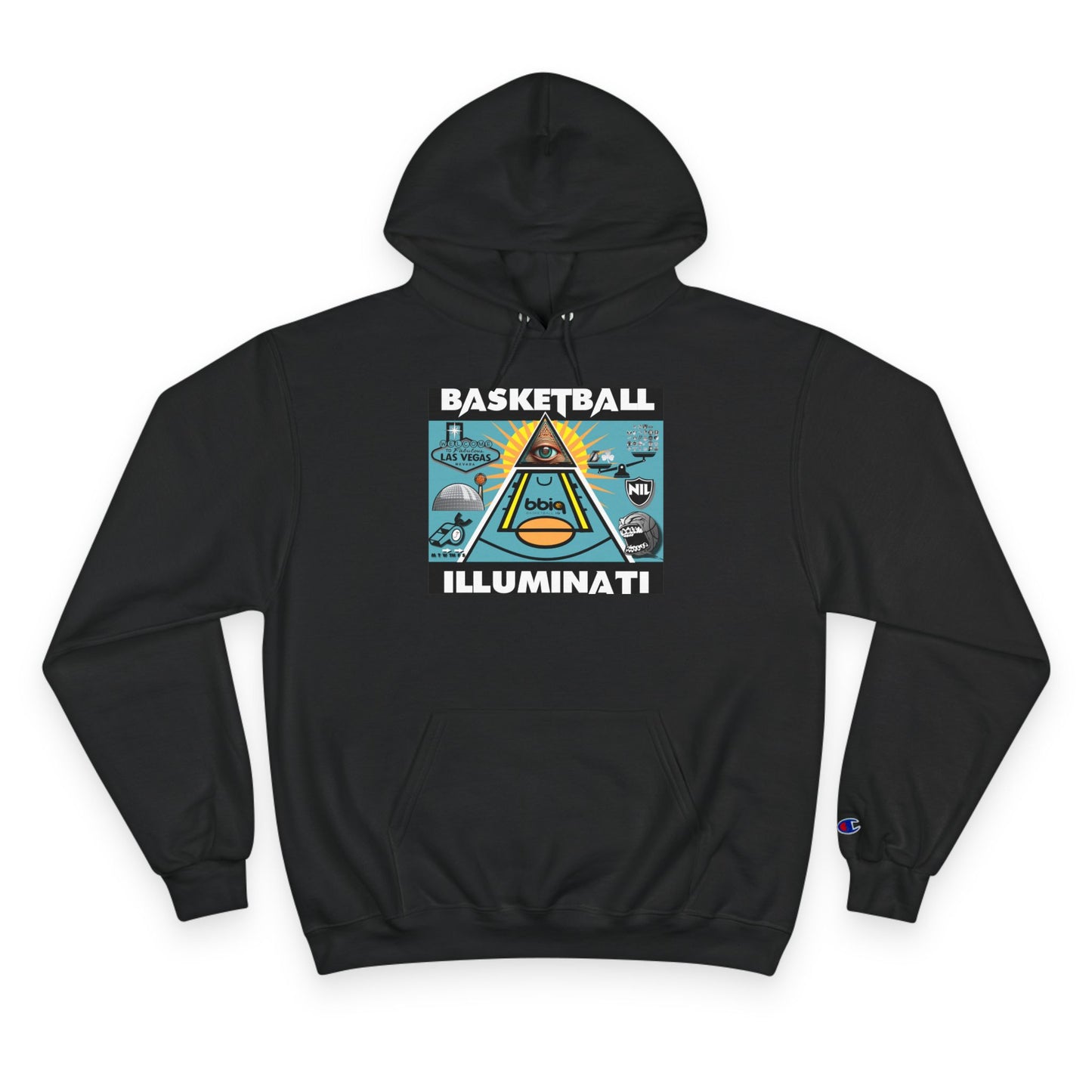 Basketball Illuminati Hoodie — Graphic Sports Conspiracy Pullover